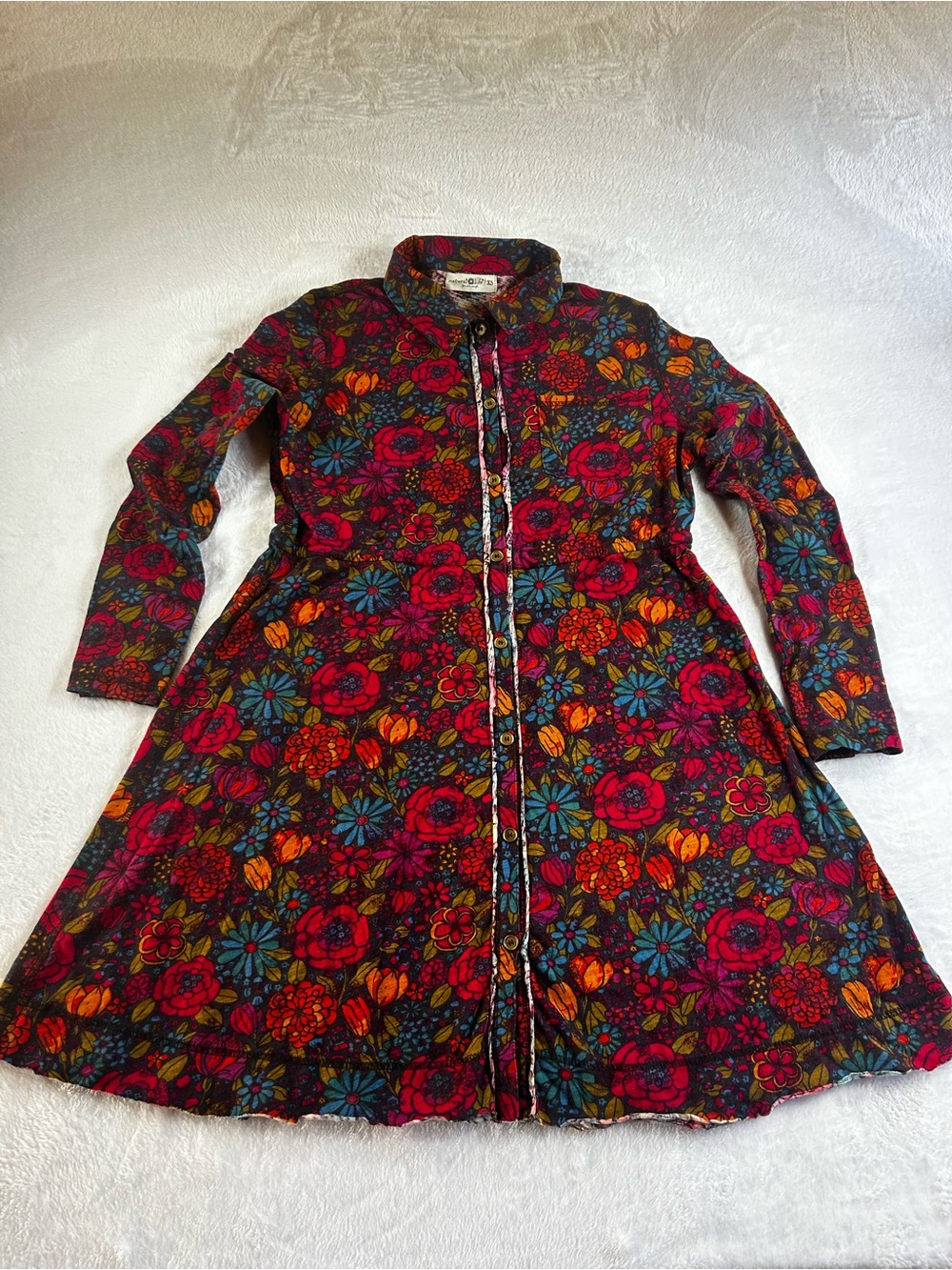 Natural Life Christa Jersey Bitsy Floral Mini Shirt Dress.Bloomcore aesthetic XS